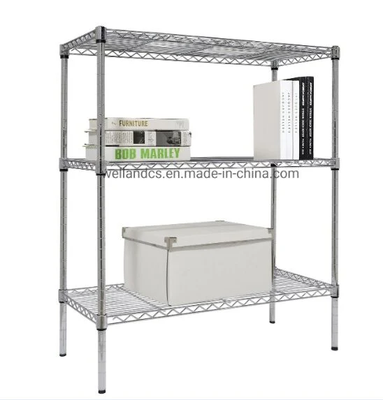 Hot Sale 3 Tiers Small DIY Chrome Metal Wire Rack Shelves for Household Storage